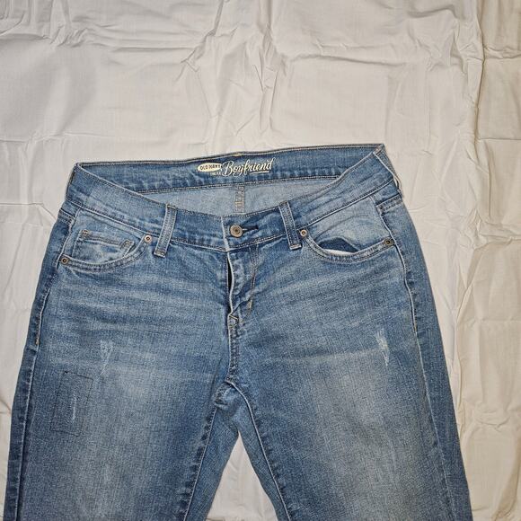 Old Navy The/LE Boyfriend Jeans Women’s Sz 2 Blue Mid Rise Relaxed Fit Casual - Picture 2 of 16